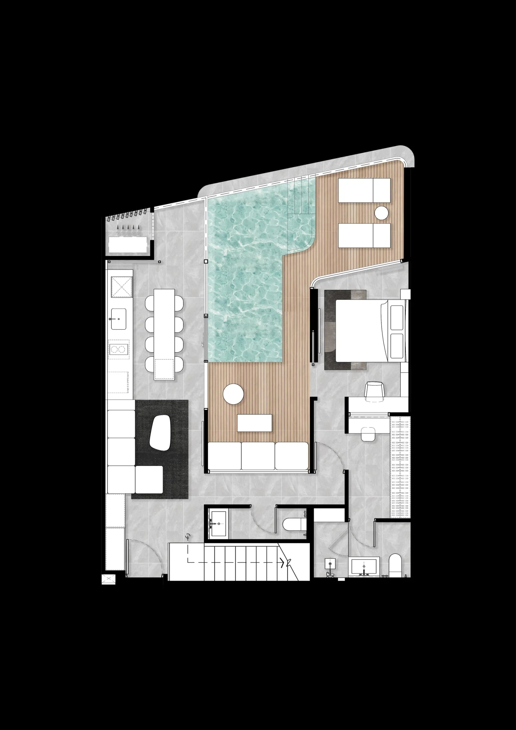 Citygate De Phuket — 3 Bedrooms · Pool residences G, H floor plan