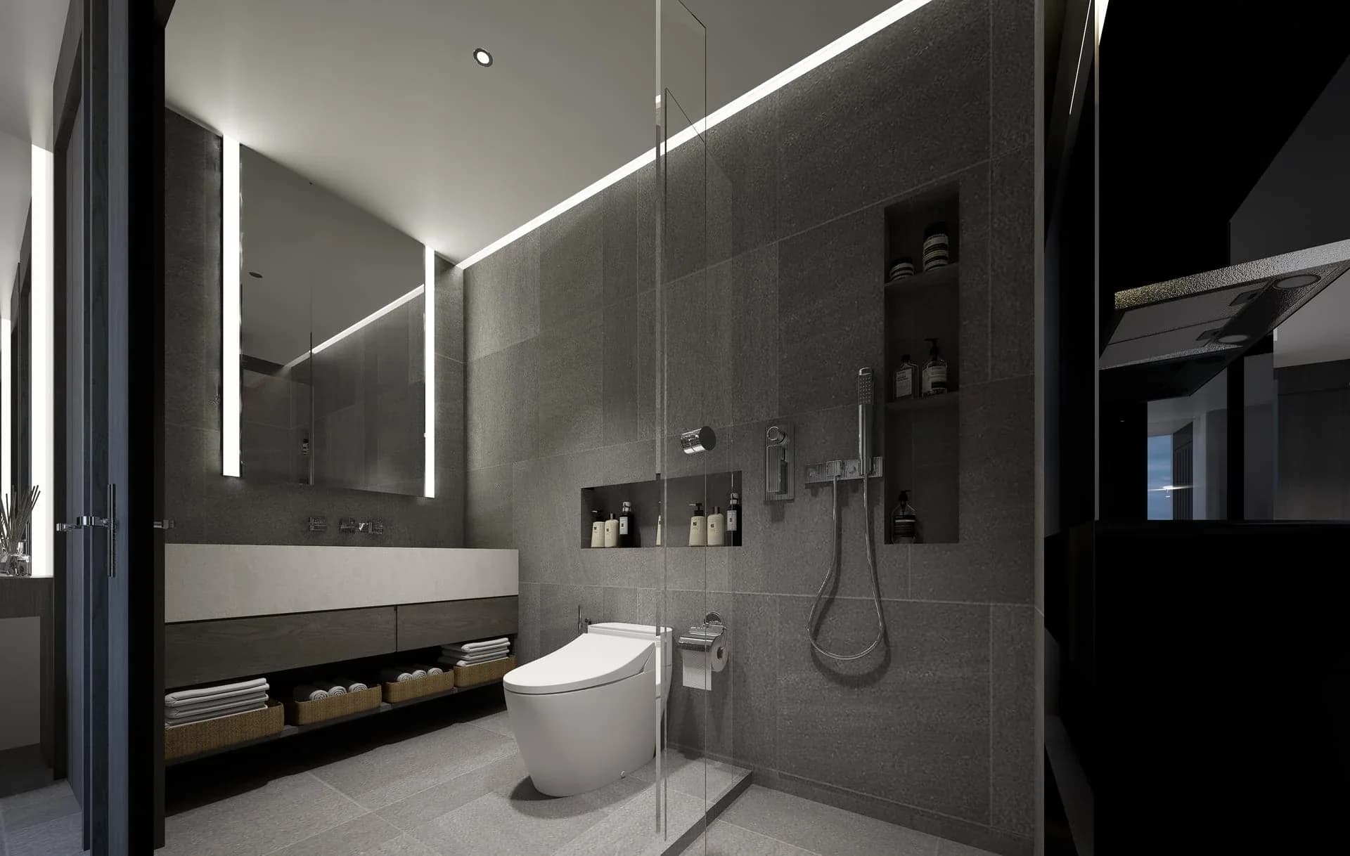 Guest bathroom — interior rendering